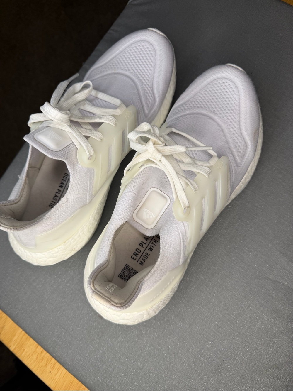 adidas Women's White Sneakers with Cream Accents